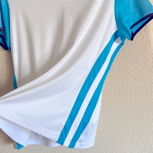 IZOD Athletic Golf Polo White Turquoise Size Large Excellent Condition - Picture 5 of 8